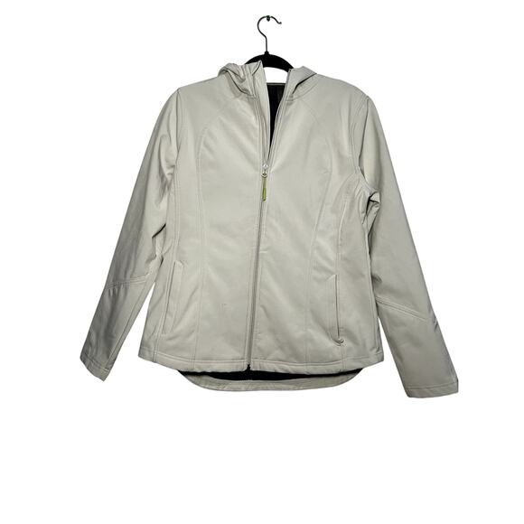 Mondetta gray hooded full zip workout jackets womens large athleisure perforance - Picture 1 of 6